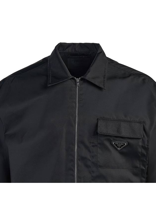 Re-Nylon Zip-Up Long Sleeve Shirt Black - PRADA - BALAAN 5