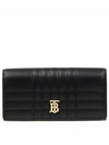 Lola Continental Quilted Leather Long Wallet Black - BURBERRY - BALAAN 2