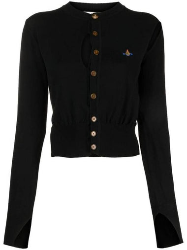 Ripped Embroidery Cardigan Black - VIVIENNE WESTWOOD - BALAAN 1