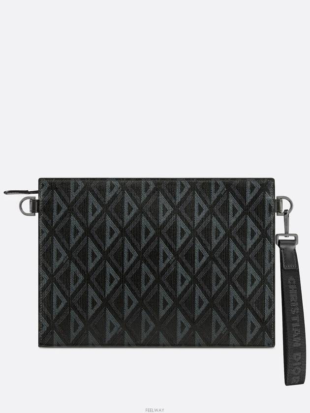 A5 Triangle CD Diamond Canvas Clutch Bag Black - DIOR - BALAAN 5