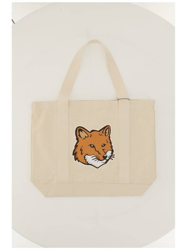 Fox Head Print Tote Bag Ecru - MAISON KITSUNE - BALAAN 2