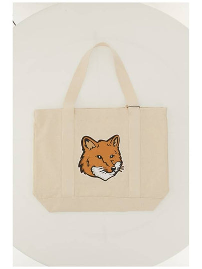 Fox Head Print Tote Bag Ecru - MAISON KITSUNE - BALAAN 2