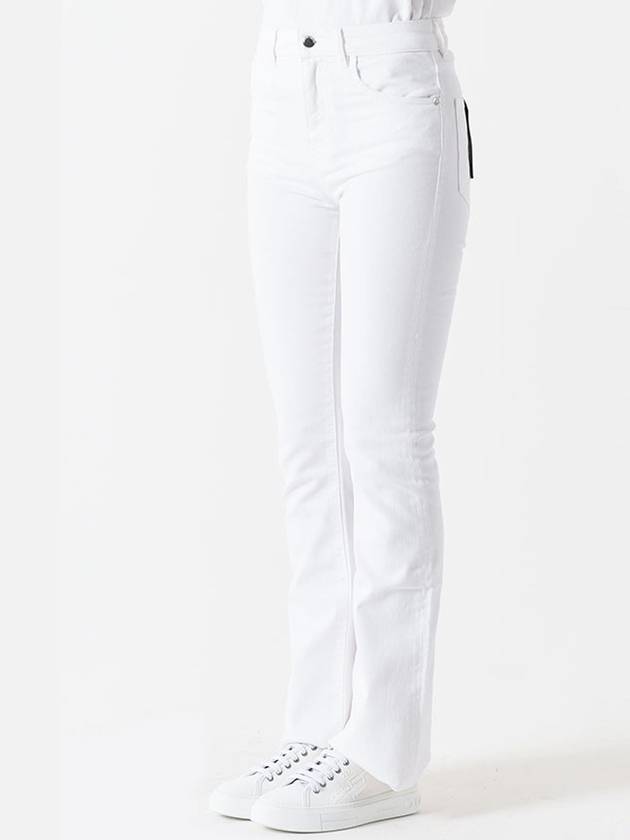 Women's Logo Bootcut Jeans White - EMPORIO ARMANI - BALAAN 2