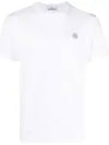 Pisato Effect Logo Patch Short Sleeve T-Shirt White - STONE ISLAND - BALAAN 2