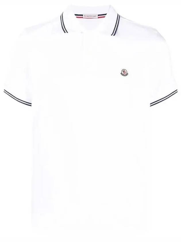 Moncler Logo Patch Cotton PK Shirt White - MONCLER - BALAAN 2