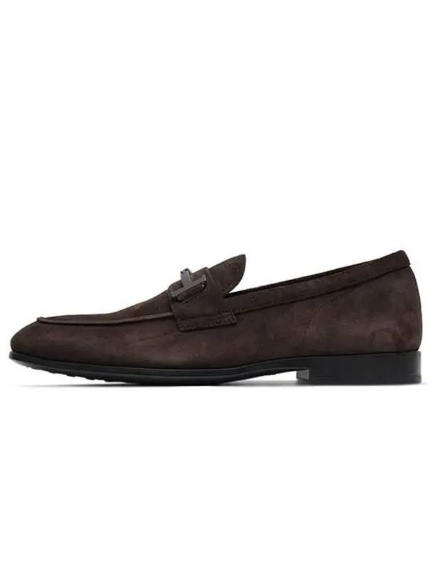 Men's Suede Loafers Dark Brown - TOD'S - BALAAN 3