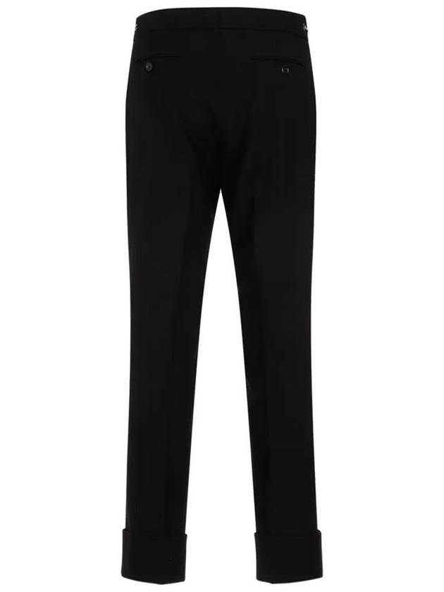 Horsebit detail straight pants black - GUCCI - BALAAN 3