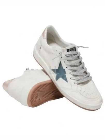 Ballstar Leather Low Top Sneakers Smoke Blue White - GOLDEN GOOSE - BALAAN 2