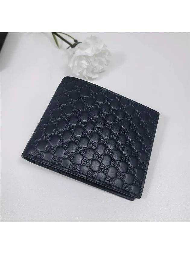 Micro GG Ssima Bifold Wallet Dark Navy - GUCCI - BALAAN 3