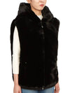 State Bunny Fur Hooded Vest Black - MOOSE KNUCKLES - BALAAN 7