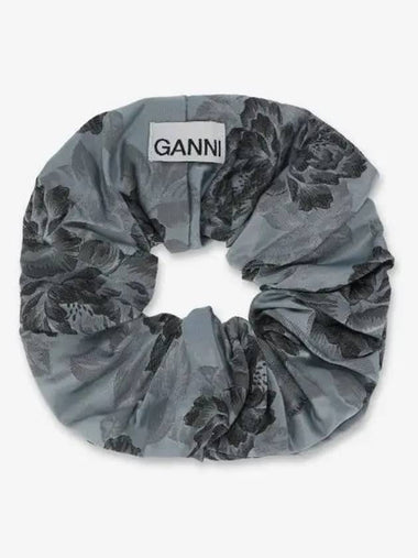 Botanical jacquard scrunchie blue A6431628 - GANNI - BALAAN 1