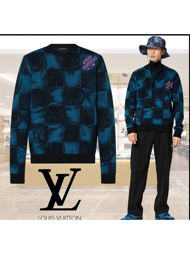 Damier jacquard crew neck - LOUIS VUITTON - BALAAN 9