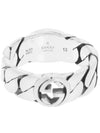 Interlocking G Wide Ring Silver - GUCCI - BALAAN.