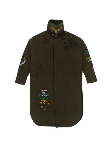 Embroidery Cotton Oversized Coat Khaki - GRAPHISTE MAN.G - BALAAN 1