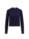 Heart Logo Cashmere Knit Top Navy - AMI - BALAAN 2