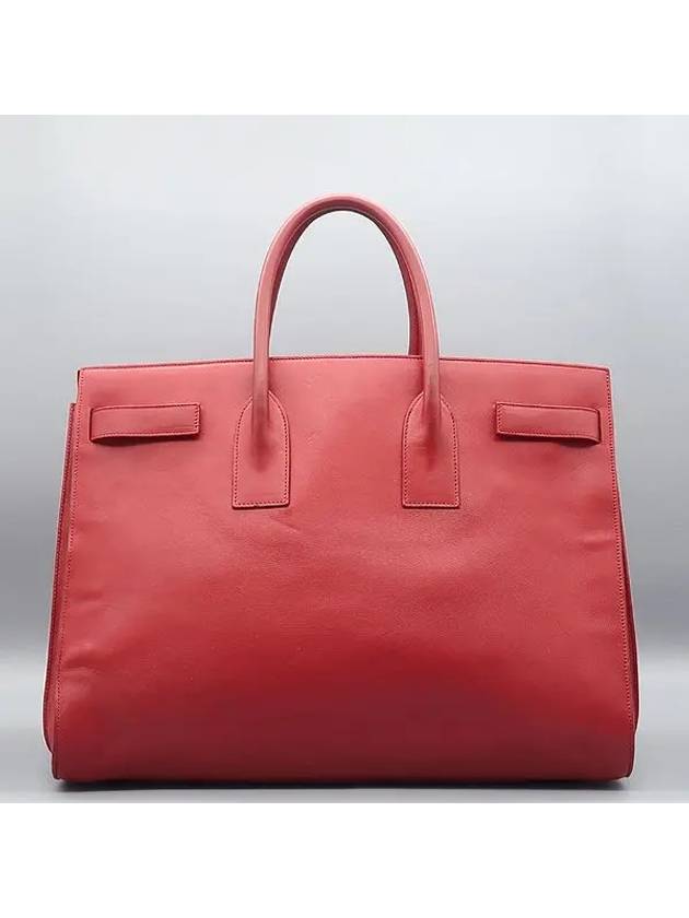 319910 Red leather gold logo printing Sac Dejour L size tote bag - SAINT LAURENT - BALAAN 3