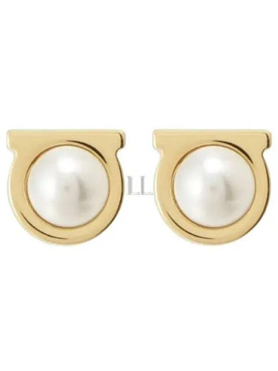 Gancini pearl earrings gold - SALVATORE FERRAGAMO - BALAAN 2