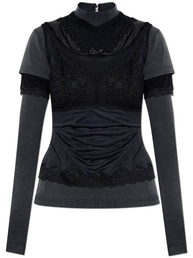 Balenciaga Top With Stand-up Collar, Women's, Black - BALENCIAGA - BALAAN 1