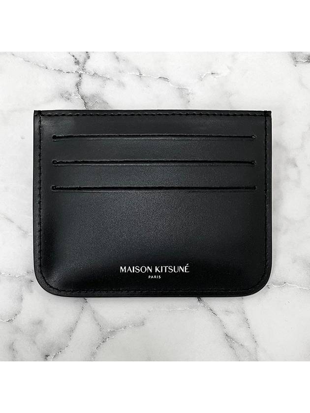 Fox Head Leather Card Wallet Black - MAISON KITSUNE - BALAAN 5