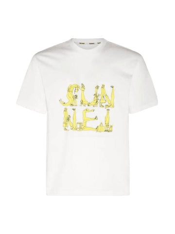 Classic Logo Figure Short Sleeve T-Shirt White - SUNNEI - BALAAN 1