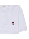 Heart Logo Polo Shirt White - AMI - BALAAN 8