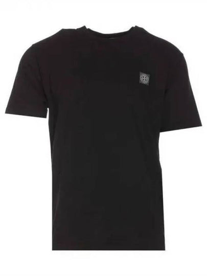 Organic Cotton Short Sleeve T-Shirt Black - STONE ISLAND - BALAAN 2