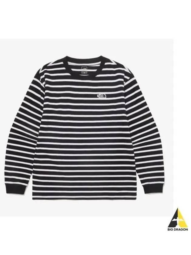 The North Face KIDS Glen Stripe Long Sleeve Round Tee NT7TQ51T BLK - THE NORTH FACE - BALAAN 1