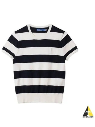 W Striped Short Sleeve Sweater Multi - POLO RALPH LAUREN - BALAAN 1