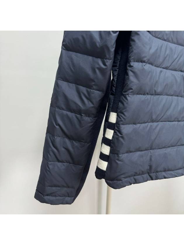 Ultra Light Tech Down 4 Bar Packable Purnel Neck Padding Navy - THOM BROWNE - BALAAN 5