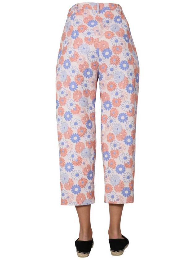 flower pattern cropped pants pink - KENZO - BALAAN 5