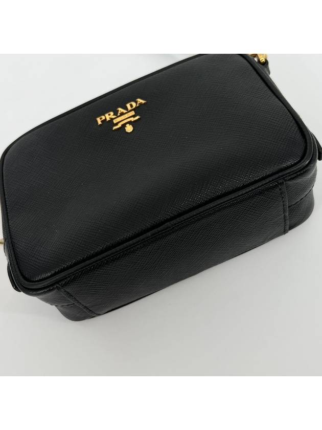 Saffiano camera bag cross black - PRADA - BALAAN 6