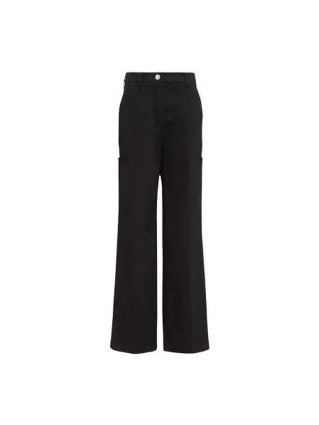 Pants Women Stretch Gabardine Cotton Black - PRADA - BALAAN 1