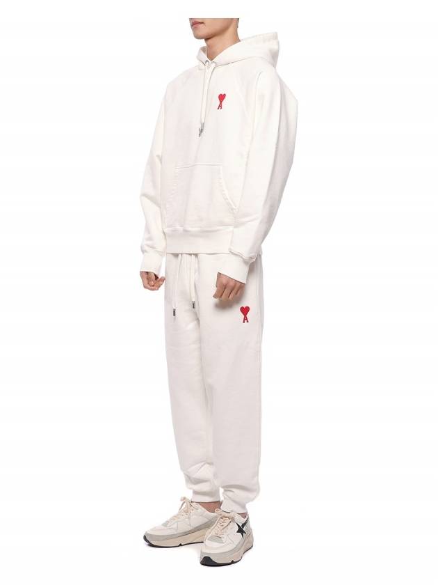 Heart Logo Jogger Pants White - AMI - BALAAN 5