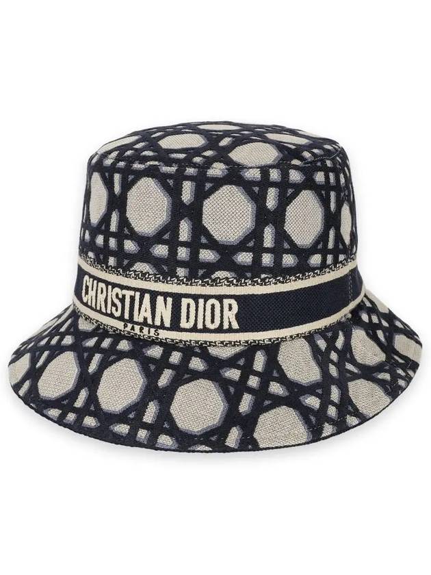 D-Bobby Macrocannage Small Brim Bucket Hat Blue Beige - DIOR - BALAAN 3