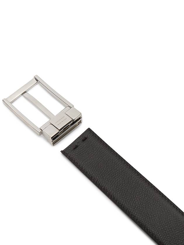 Silver Buckle Reversible Leather Belt Black - SALVATORE FERRAGAMO - BALAAN 6