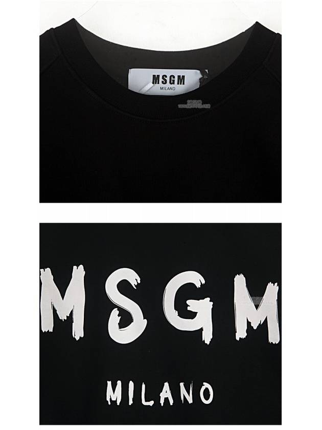 Milano Brushed Logo Sweatshirt Black - MSGM - BALAAN 7