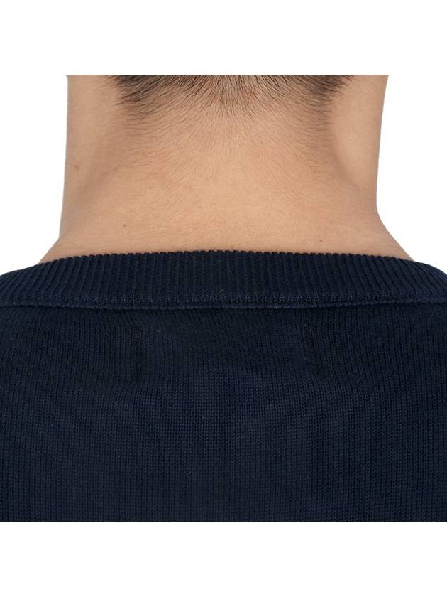 Crewneck Soft Cotton Knit Top Navy - STONE ISLAND - BALAAN 9