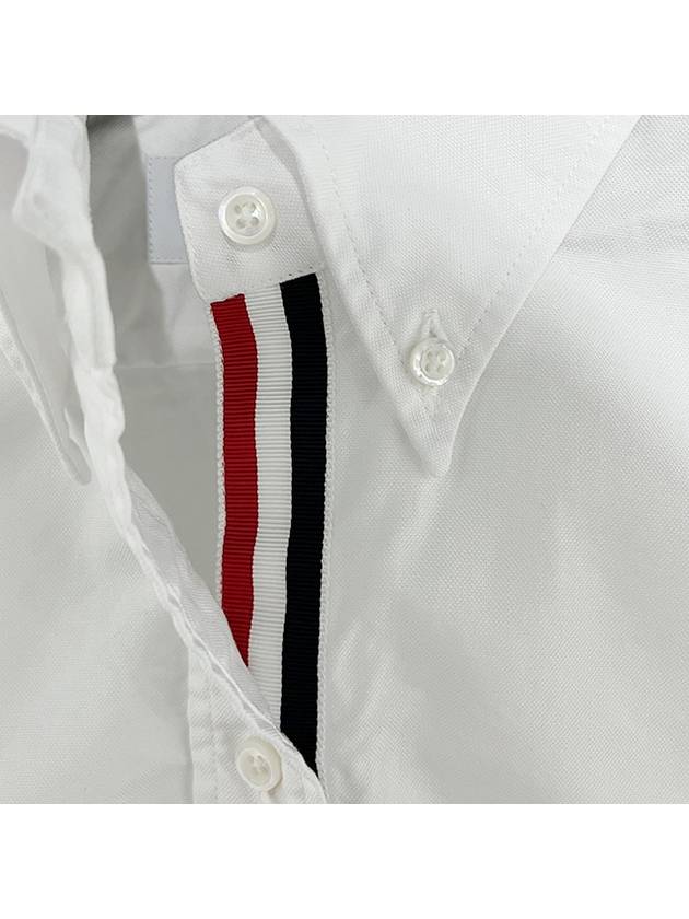 Button Down Cotton Oxford Long Sleeve Shirt White - THOM BROWNE - BALAAN 5