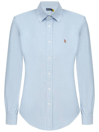 Pony Classic Fit Long Sleeve Shirt Blue - POLO RALPH LAUREN - BALAAN 2