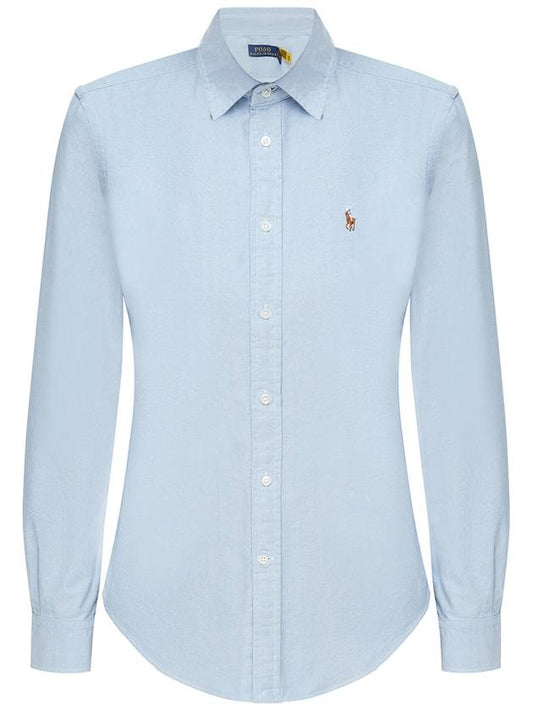 Pony Classic Fit Long Sleeve Shirt Blue - POLO RALPH LAUREN - BALAAN 2