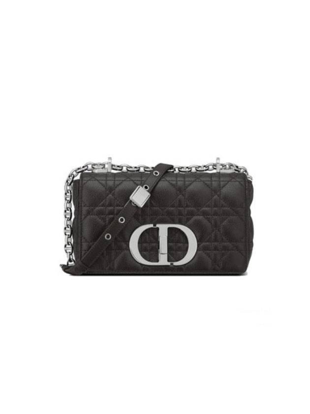 CD silver logo Caro shoulder bag black - DIOR - BALAAN 1