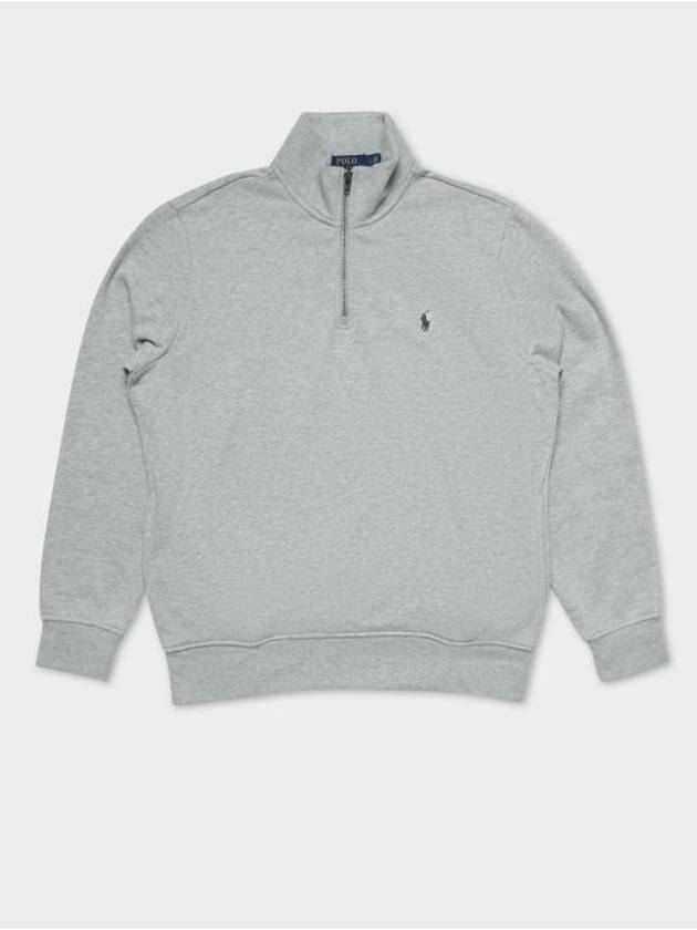 Embroidery Zipper High Neck Fleece Sweatshirt Grey - POLO RALPH LAUREN - BALAAN 2