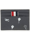 Sky Half Drop Card Wallet Dark Grey - THOM BROWNE - BALAAN 2