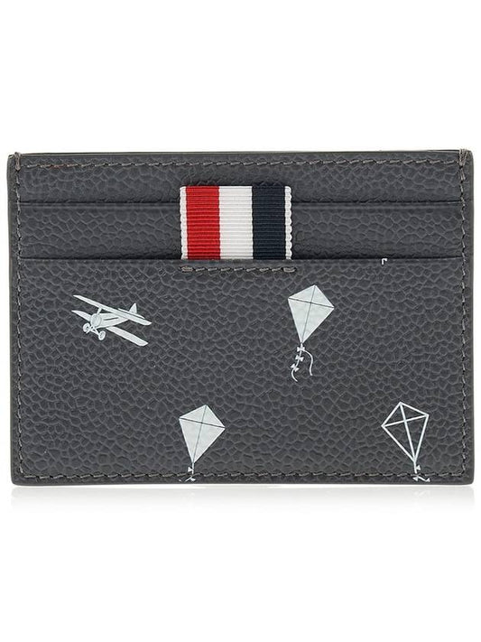 Sky Half Drop Card Wallet Dark Grey - THOM BROWNE - BALAAN 2