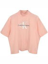 Monologo High Neck Short Sleeve T-Shirt Blossom - CALVIN KLEIN - BALAAN 2