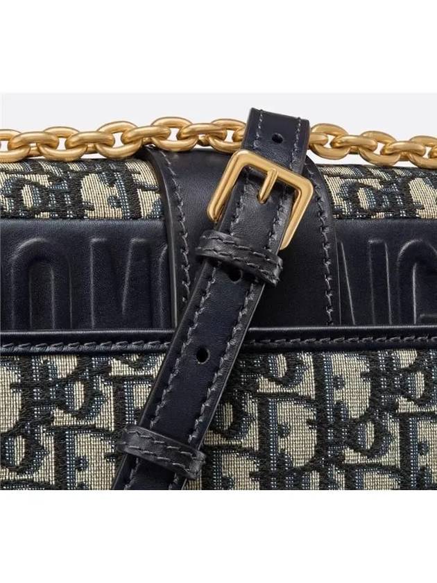 30 Montaigne Oblique Jacquard Chain Shoulder Bag Blue - DIOR - BALAAN 7