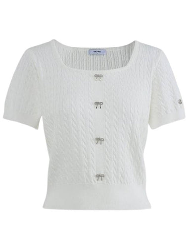 Marguerite Square Neck Ribbon Knit Top - MICANE - BALAAN 1