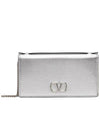 V Logo Signature Chain Long Wallet Silver - VALENTINO - BALAAN 2