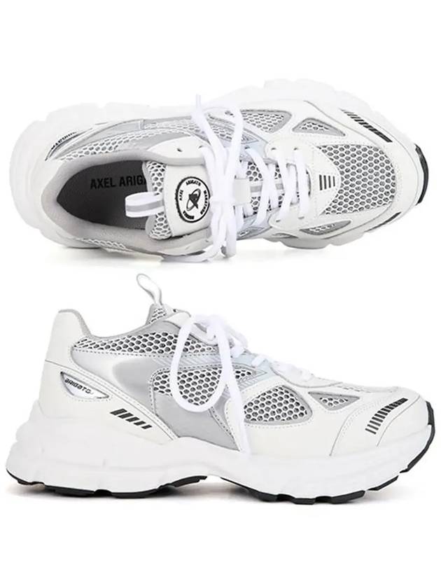 Men's Marathon Runner Low Top Sneakers White Silver - AXEL ARIGATO - BALAAN 6