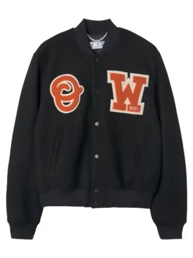 Applique varsity jacket black jumper - OFF WHITE - BALAAN 1